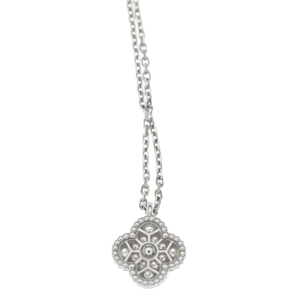 Van Cleef & Arpels(ヴァンクリーフアンドアーペル) スウィートアルハンブラ ダイヤ ネックレス K18WG ホワイトゴールド VCARO85900 レディース