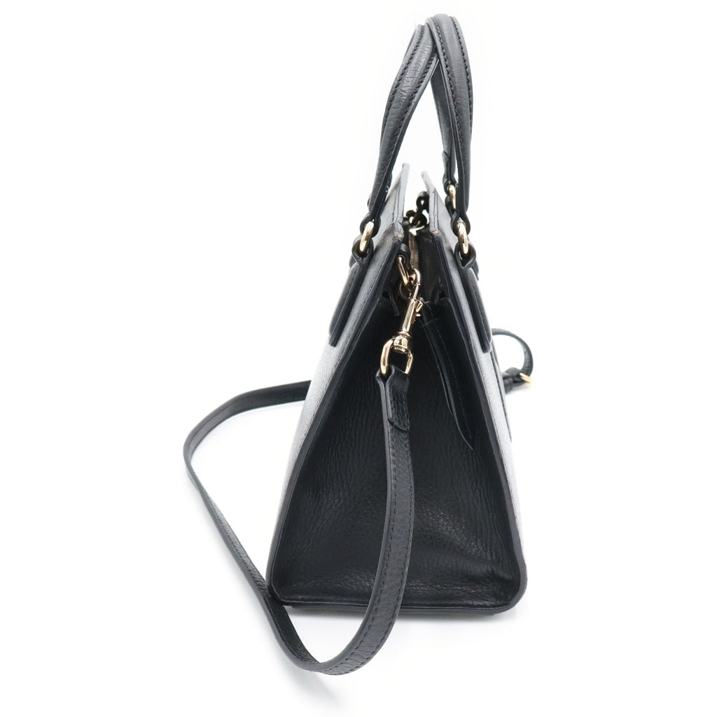 GUCCI(グッチ) ソーホー 2WAYショルダーバッグ ハンドバッグ ブラック レザー 607722 ゴールド金具 レディース