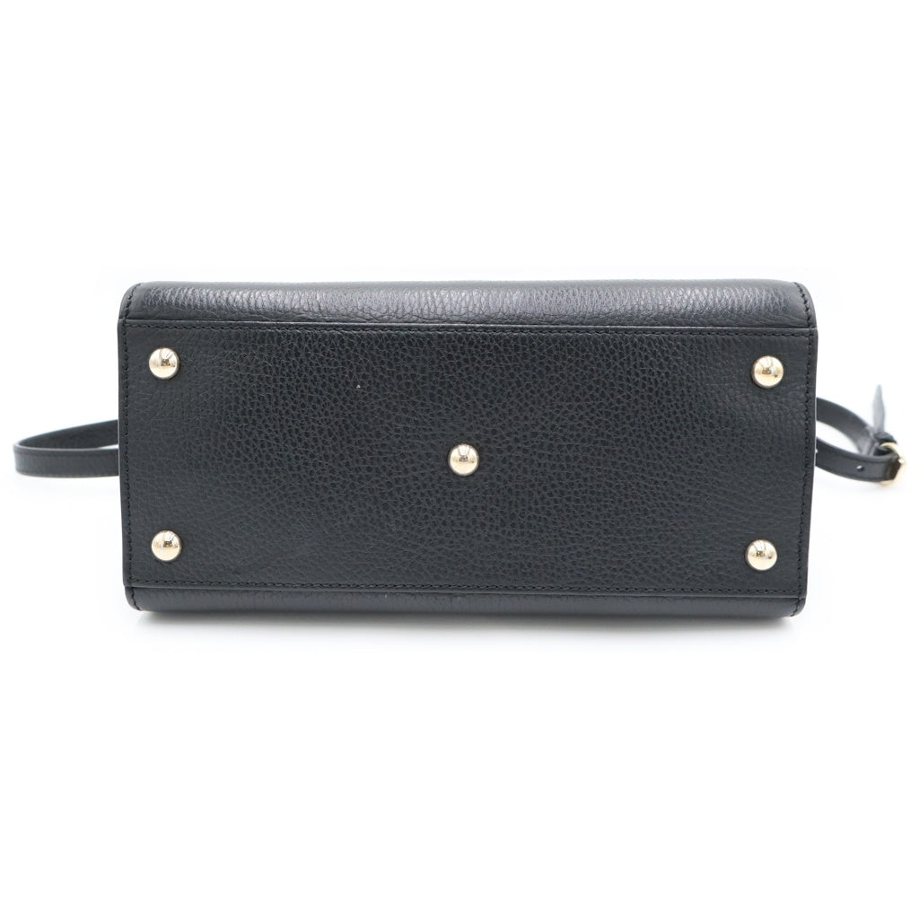 GUCCI(グッチ) ソーホー 2WAYショルダーバッグ ハンドバッグ ブラック レザー 607722 ゴールド金具 レディース