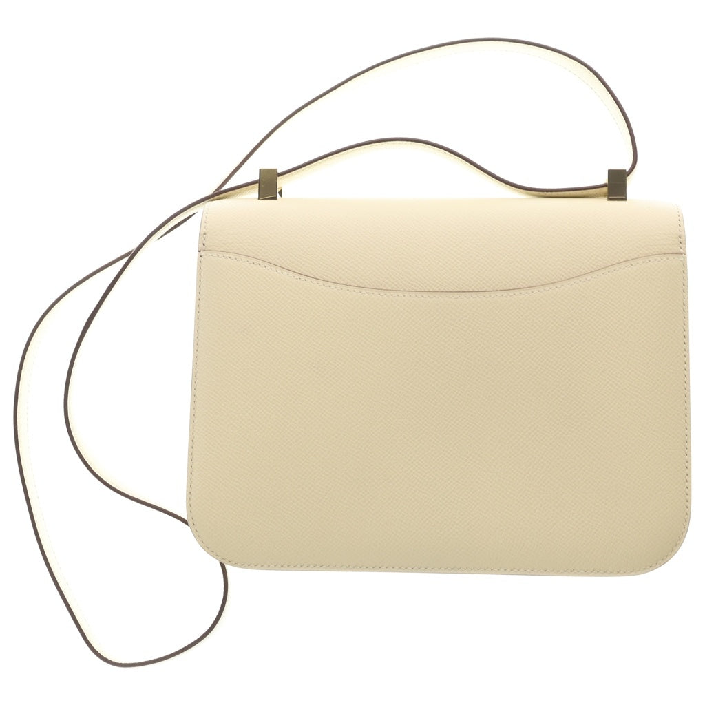 HERMES(エルメス) コンスタンス23 クレ エプソン レザー ショルダーバッグ シャンパンゴールド金具 アイボリー B刻印 レディース
