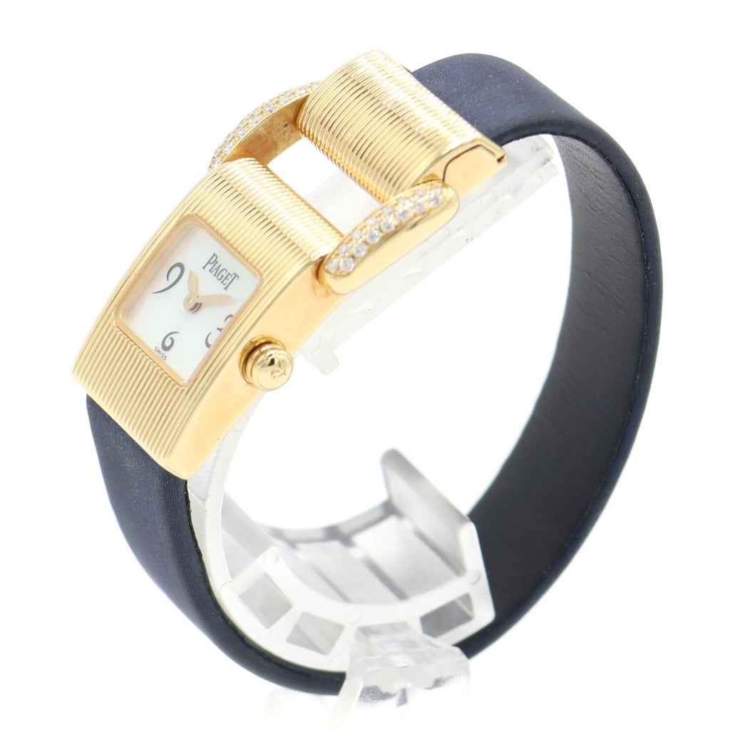 PIAGET(ピアジェ) ミスプロトコール シェル文字盤 クォーツウォッチ 腕時計 K18YG イエローゴールド/ネイビー 5222 レディース