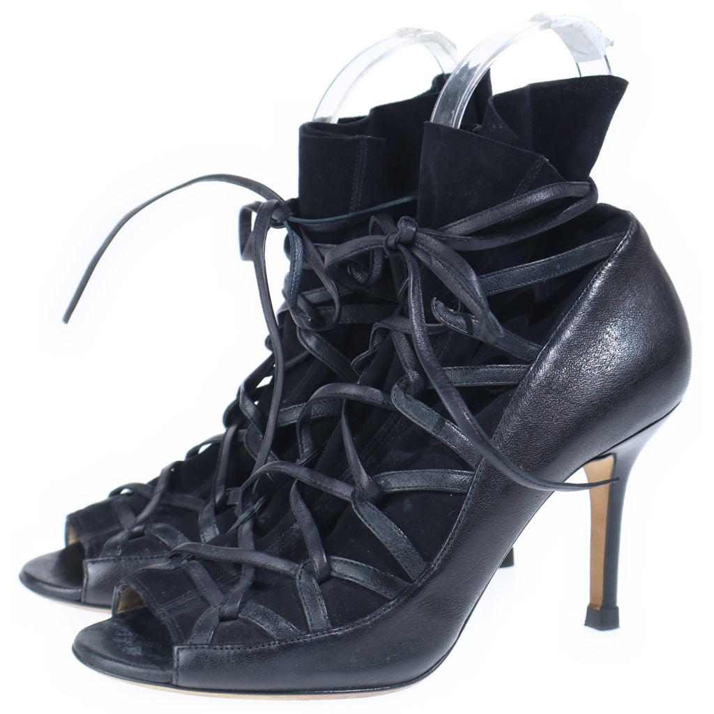 JIMMY CHOO(ジミーチュウ) スエード コンビレザー レースアップ ヒール