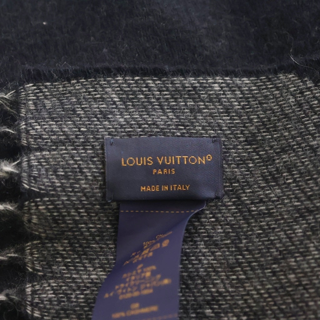 LOUIS VUITTON(ルイヴィトン) モノグラム ジャイアント カシミヤ フリンジ マフラー グレー M77950