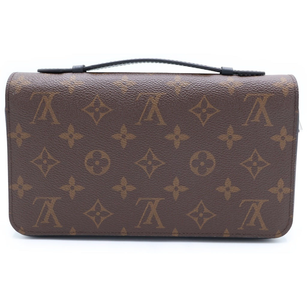 LOUIS VUITTON(ルイヴィトン) モノグラムマカサー ジッピーXL ロングウォレット 財布 カードケース ブラウン レザー×PVC M61506 ゴールド金具 レディース