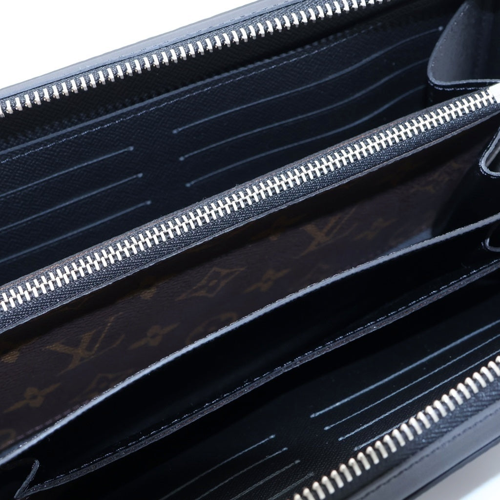 LOUIS VUITTON(ルイヴィトン) モノグラムマカサー ジッピーXL ロングウォレット 財布 カードケース ブラウン レザー×PVC M61506 ゴールド金具 レディース