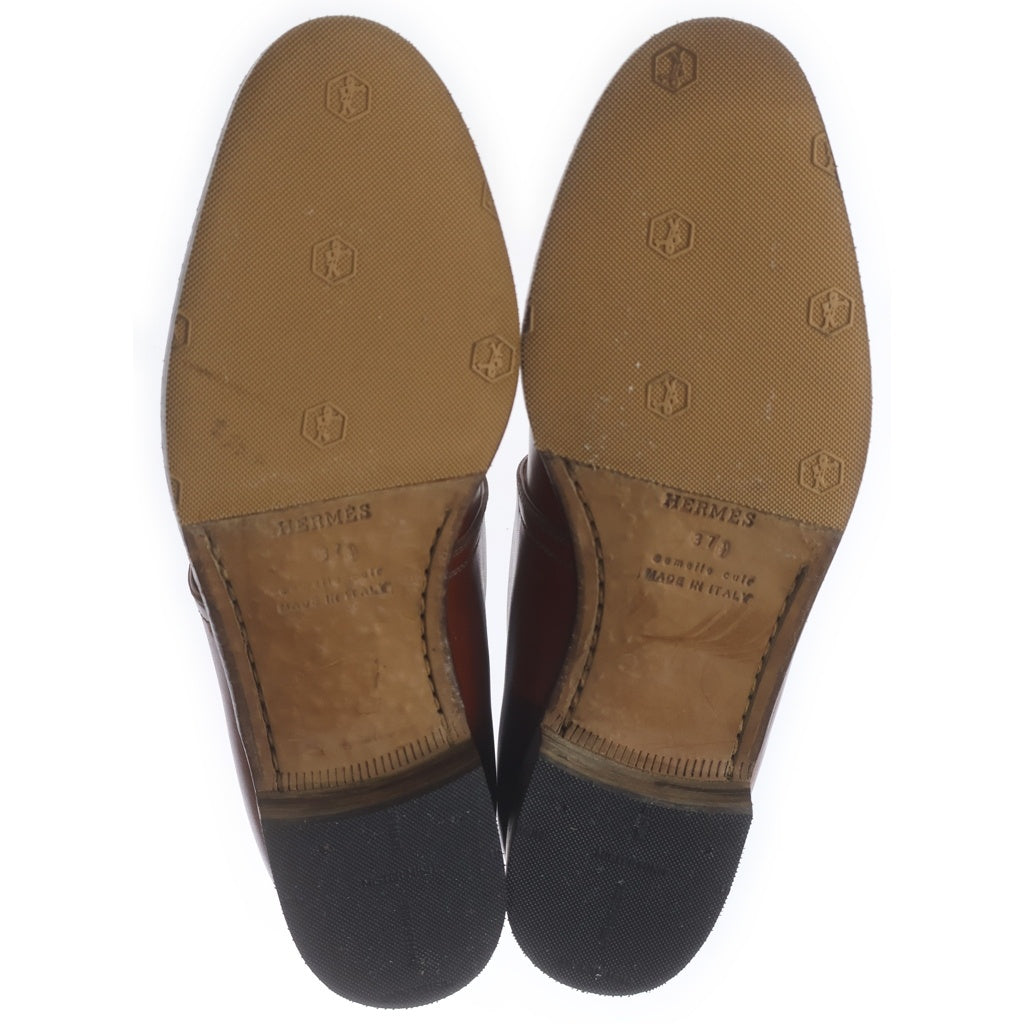 HERMES エルメス チャッカ レザー シューズ ブラウン #37 1/2 HERMES(エルメス) チャッカ レザー シューズ ブラウン #37 1/2