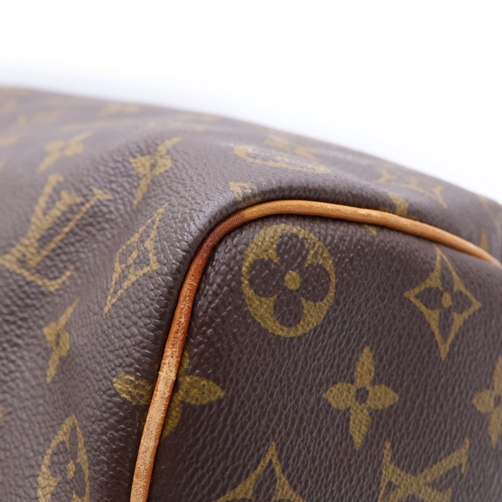 LOUIS VUITTON(ルイヴィトン) モノグラム スピーディ35 ハンドバッグ ボストンバッグ ブラウン レザー×PVC M41524 ゴールド金具 レディース