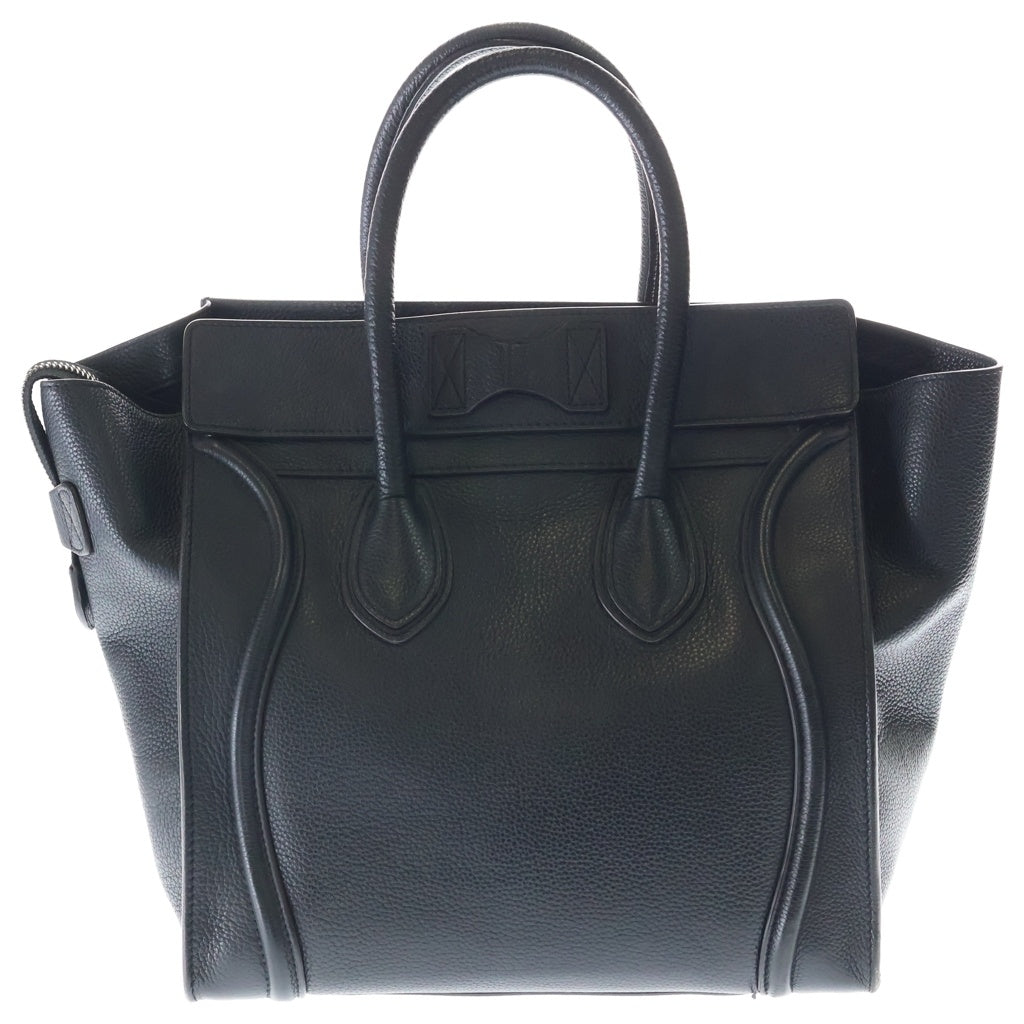 CELINE(セリーヌ) ラゲージ ミニ ハンドバッグ ブラック レザー シルバー金具 レディース