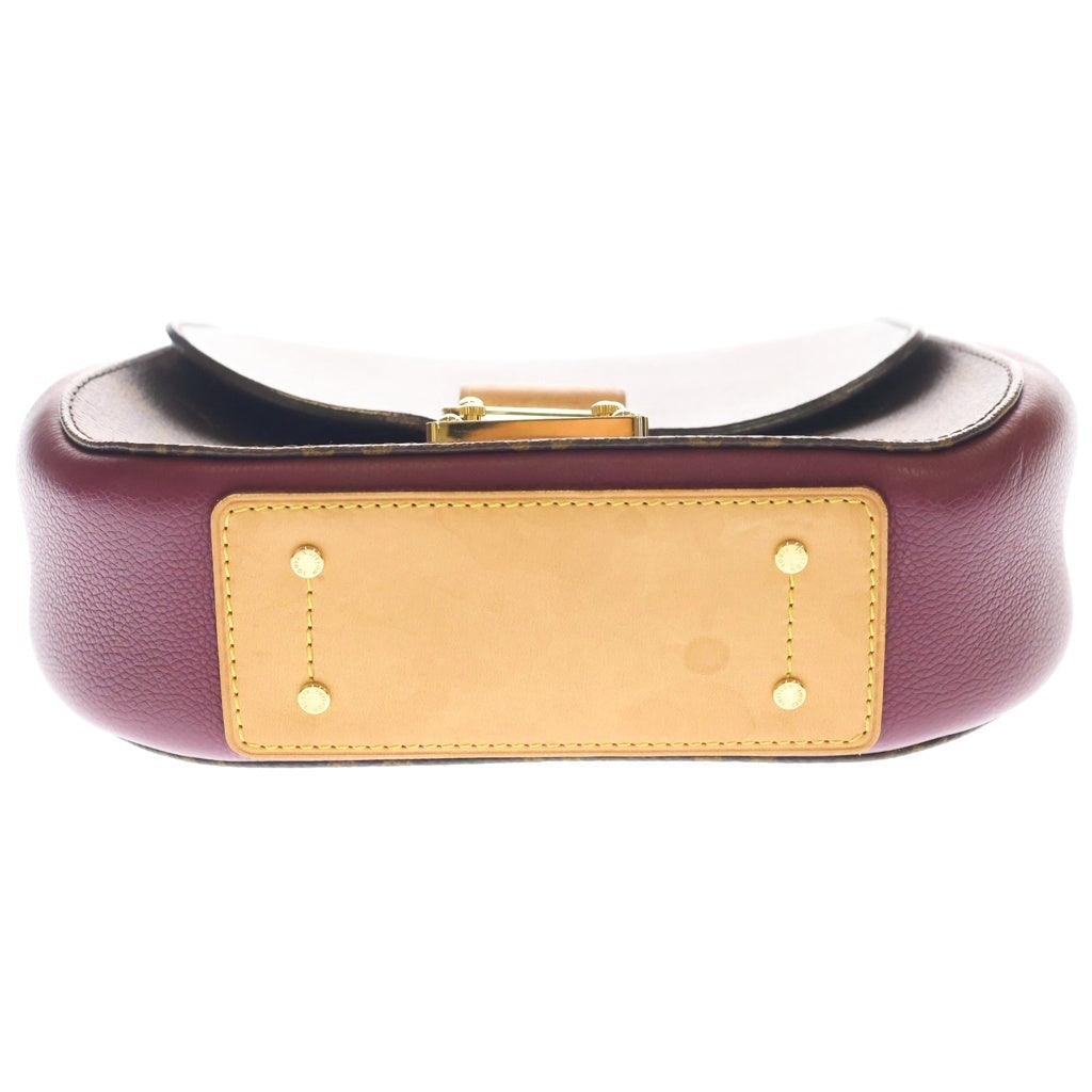 LOUIS VUITTON(ルイヴィトン) モノグラムエデンPM ショルダーバッグ ブラウン×ボルドー レザー×PVC M40985 ゴールド金具 レディース