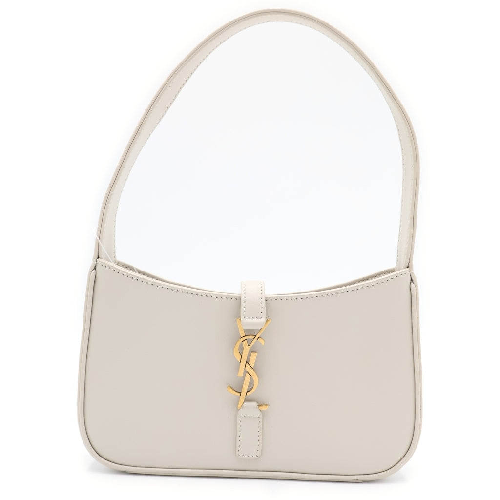 YVES SAINT LAURENT(イヴサンローラン) ル・サンカセット ワンショルダーバッグ ハンドバッグ ミニバッグ アイボリー レザー ゴールド金具 レディース
