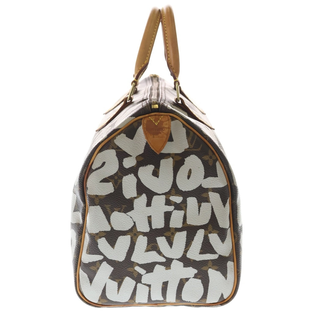LOUIS VUITTON(ルイヴィトン) モノグラムグラフィティ スピーディ30 ハンドバッグ ボストンバッグ ブラウン レザー×PVC M92195 ゴールド金具 レディース