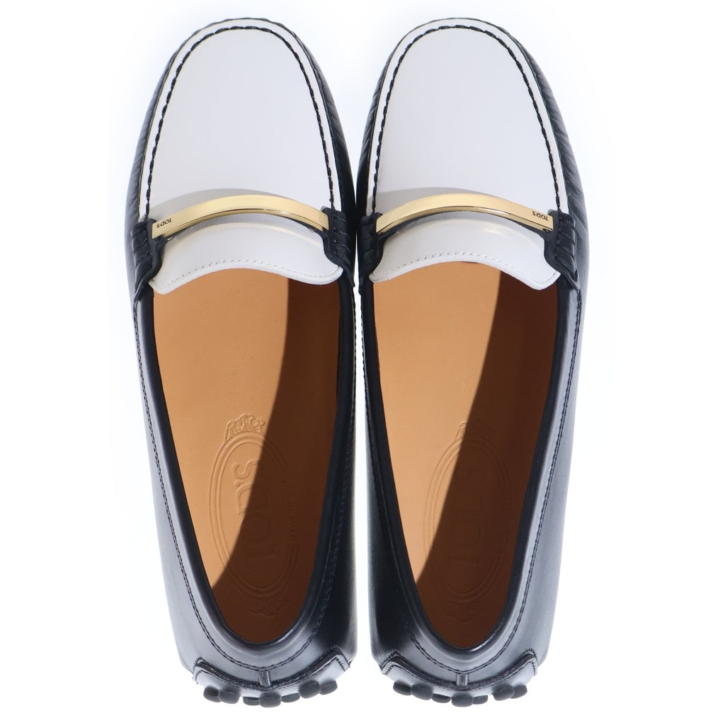 TOD'S(トッズ) トッズ ローファー ブラック×ホワイト レザー #36 2/1 レディース