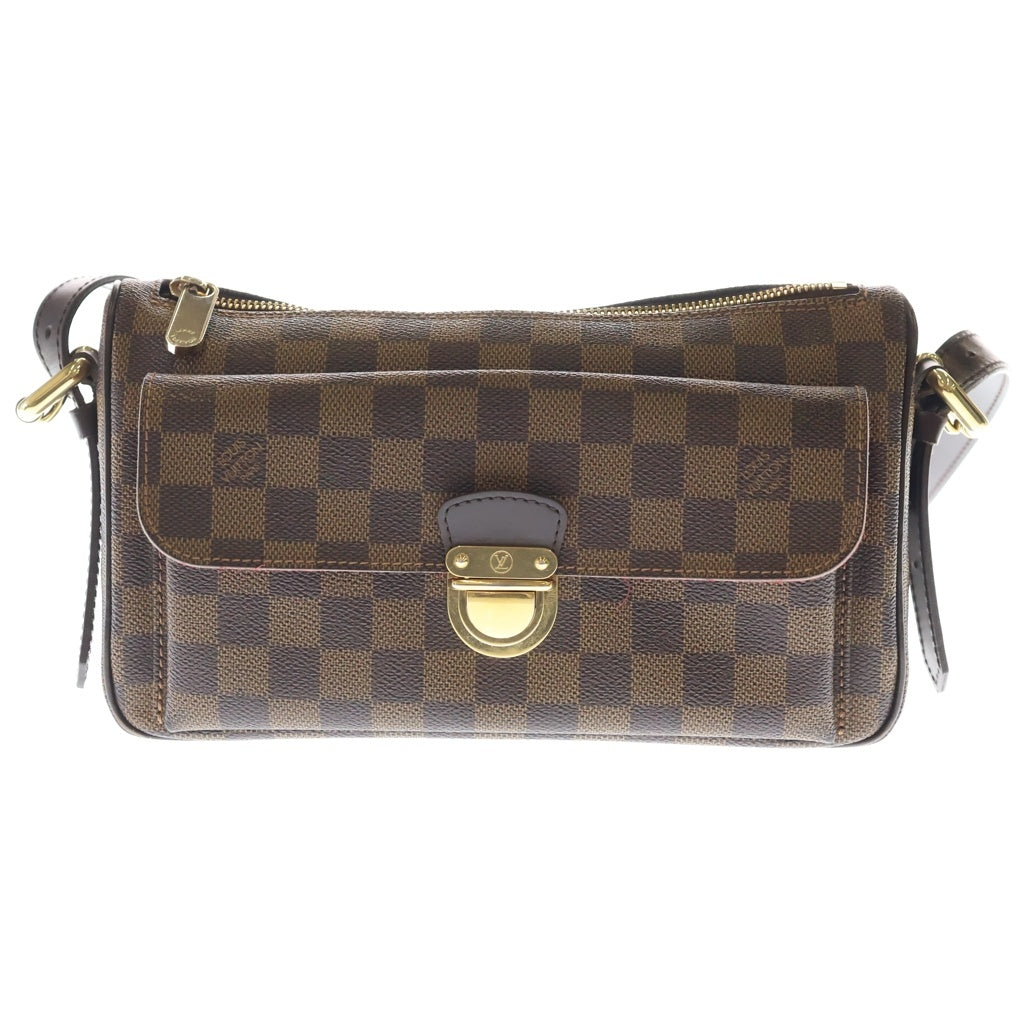 LOUIS VUITTON(ルイヴィトン) ダミエ ラヴェッロGM ショルダーバッグ ブラウン レザー×PVC N60006 ゴールド金具 レディース