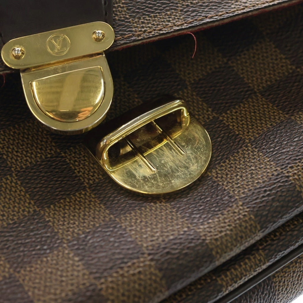 LOUIS VUITTON(ルイヴィトン) ダミエ ラヴェッロGM ショルダーバッグ ブラウン レザー×PVC N60006 ゴールド金具 レディース