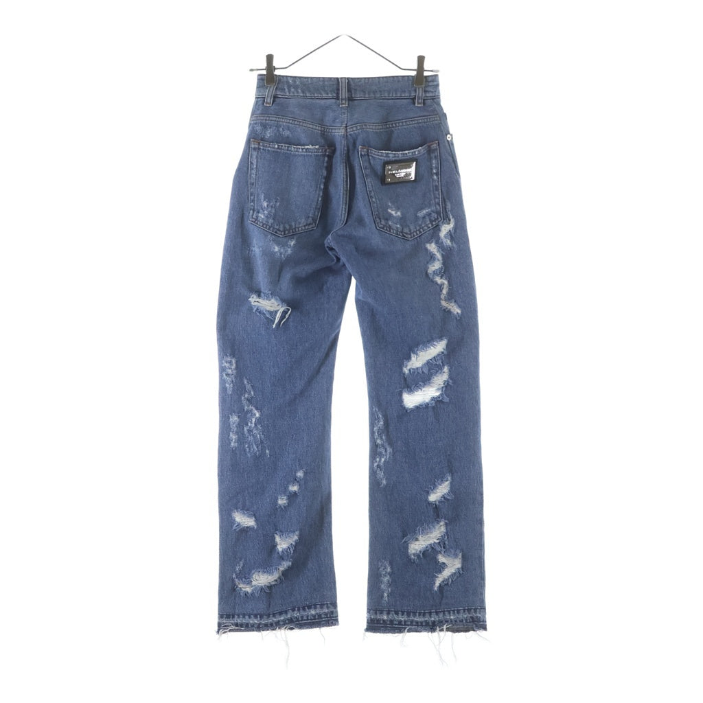 DOLCE & GABBANA(ドルチェアンドガッバーナ) ダメージデニム パンツ ブルー 36 レディース