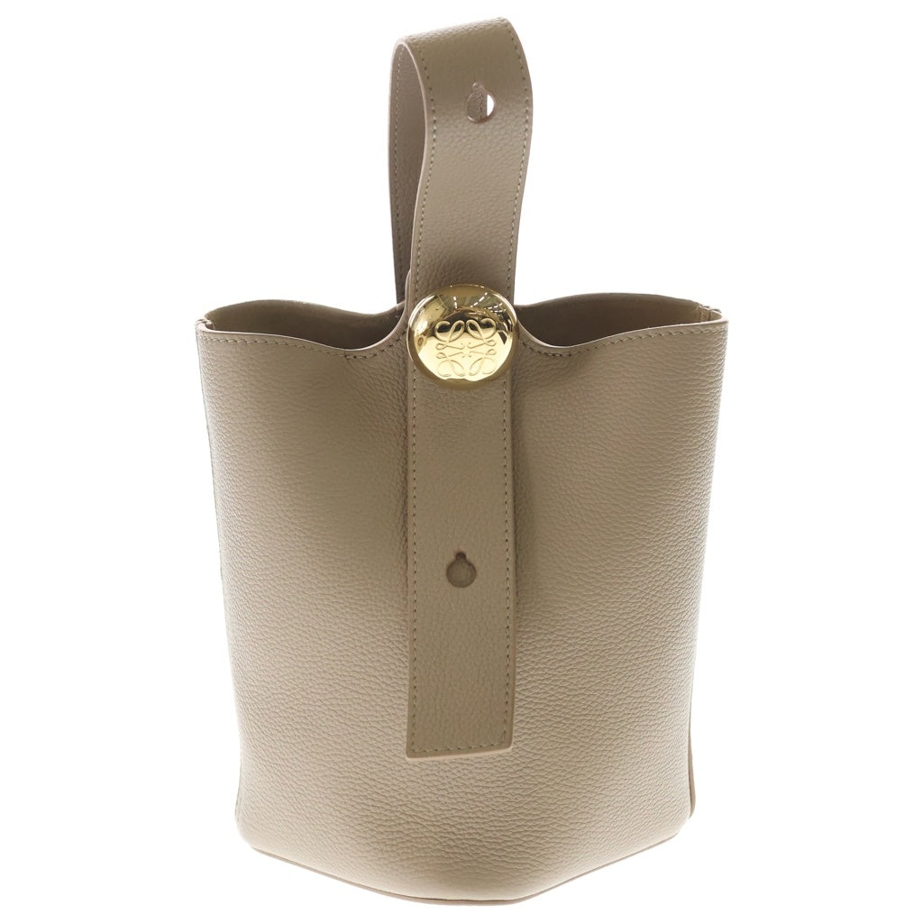 LOEWE(ロエベ) ペブル バケットバッグ ハンドバッグ ミニ ベージュ ソフトグレインカーフ レザー レディース