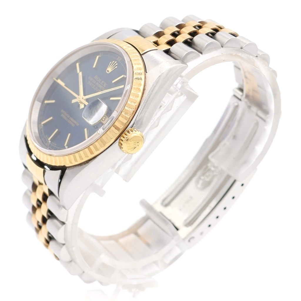 ROLEX(ロレックス) デイトジャスト 青文字盤 自動巻き 腕時計 K18YG イエローゴールド/シルバー 16233