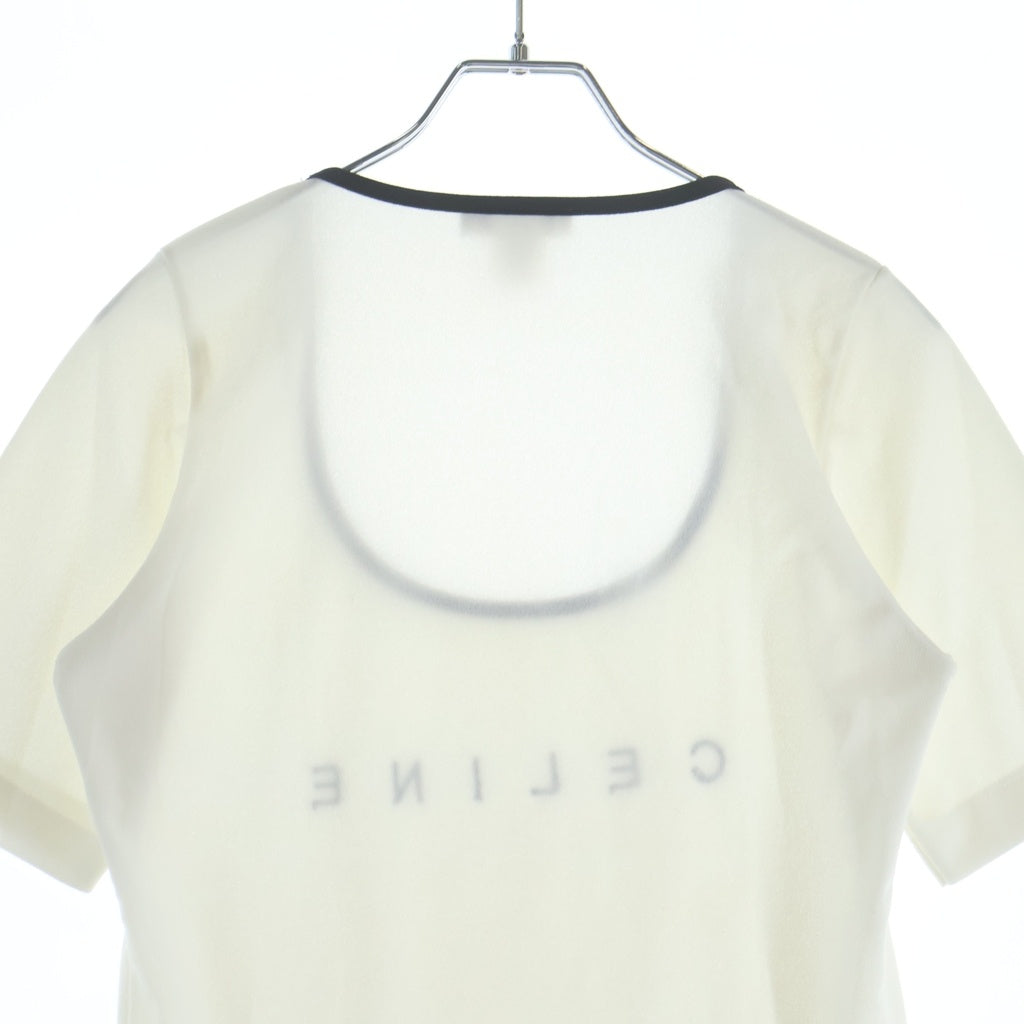 CELINE(セリーヌ) ロゴ Tシャツ ホワイト/ブラック ポリエステル レディース