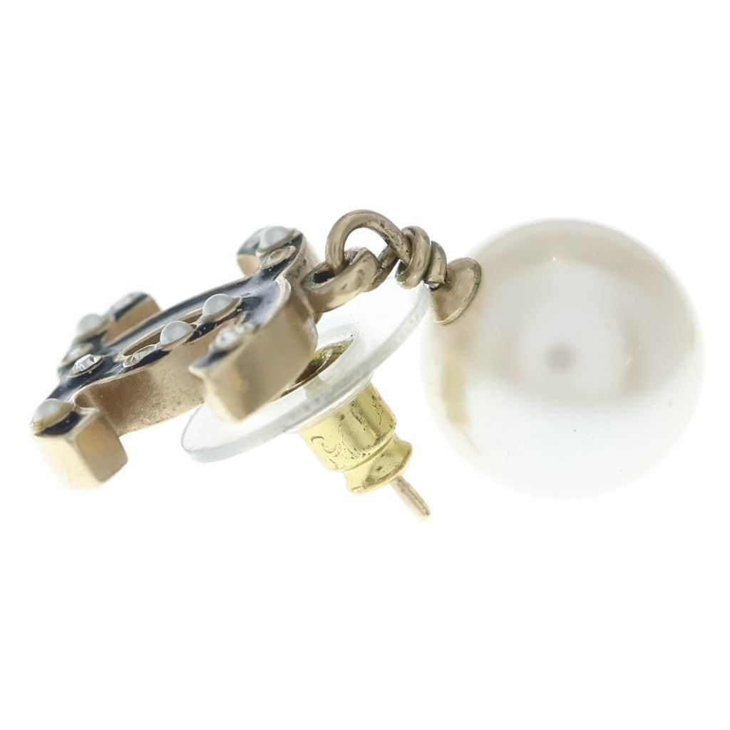 CHANEL(シャネル) ココマーク フェイクパール GP ピアス 07A ゴールド/ブラック レディース
