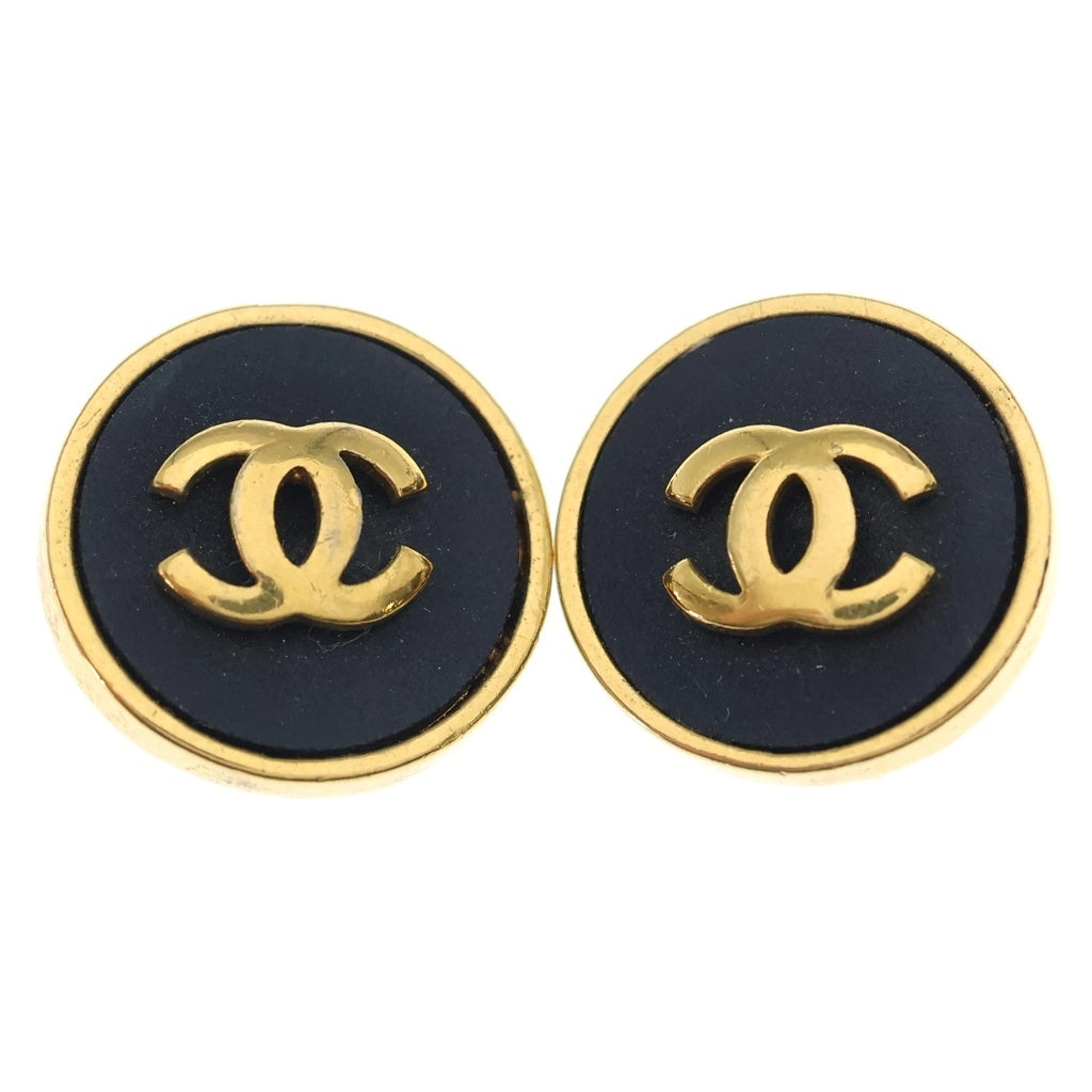 CHANEL(シャネル) ココマーク イヤリング ブラック×ゴールド GP 2 6 レディース