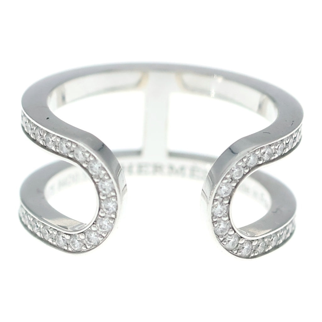 HERMES(エルメス) エヴァー シェーヌダンクル ダイヤ リング シルバー Au750WG D0.59ct #51 6.0g レディース