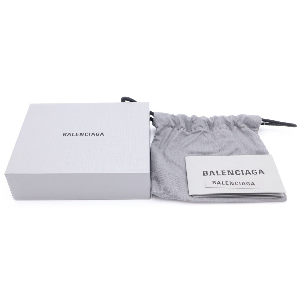 BALENCIAGA(バレンシアガ) ペーパー ミニウォレット グラフィティ 三つ折り財布 コンパクトウォレット コインケース ホワイト×ピンク レザー レディース