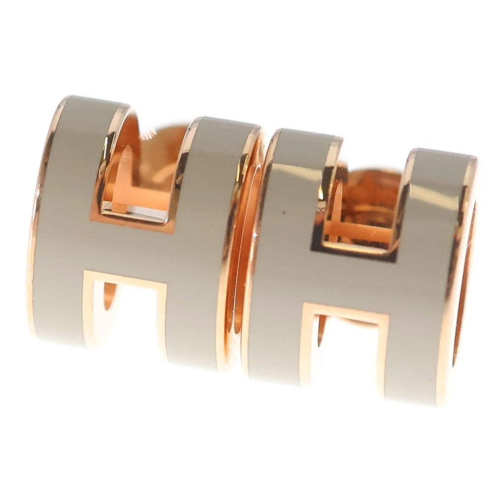 HERMES(エルメス) ポップアッシュ ミニ ピアス ベージュ×ピンクゴールド マロン GP レディース
