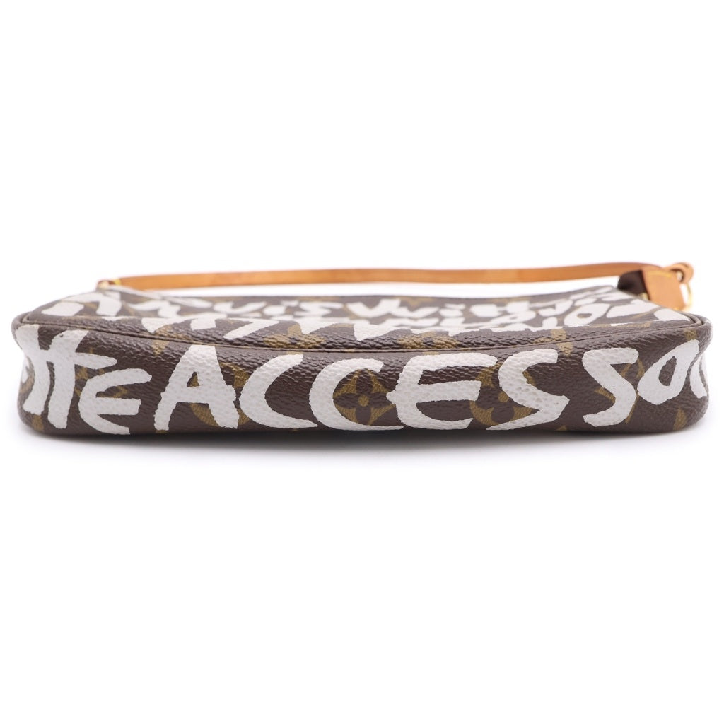 LOUIS VUITTON(ルイヴィトン) モノグラムグラフィティ ポシェット アクセソワール ハンドバッグ ケース ポーチ ブラウン レザー×PVC M92192 ゴールド金具