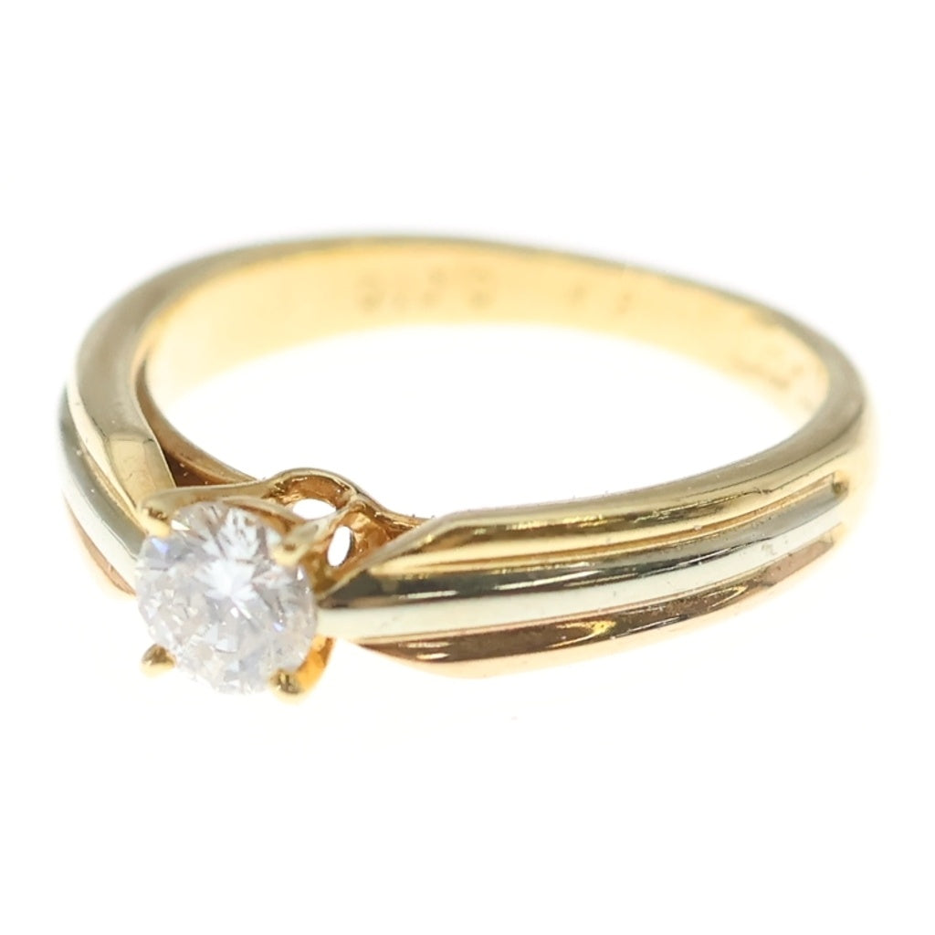 Cartier(カルティエ) トリニティ ソリテール ダイヤ リング ピンクゴールド×ゴールド×シルバー Au750 #48 レディース