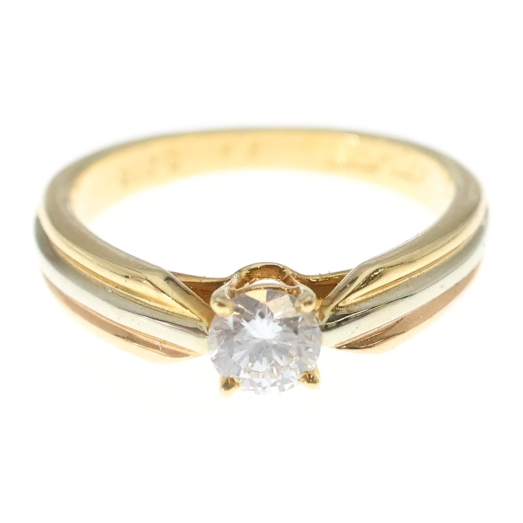 Cartier(カルティエ) トリニティ ソリテール ダイヤ リング ピンクゴールド×ゴールド×シルバー Au750 #48 レディース