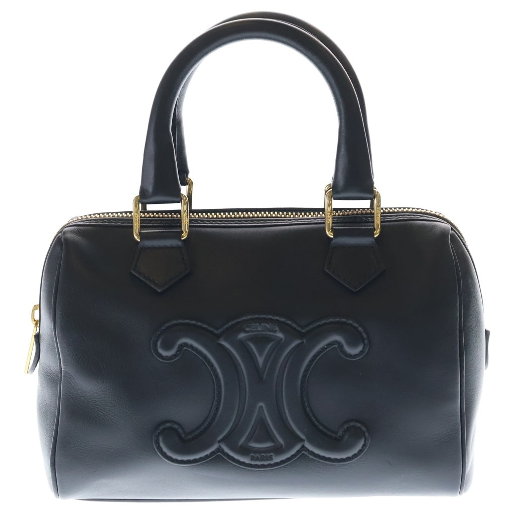 CELINE(セリーヌ) キュイル トリオンフ 2WAYバッグ ハンドバッグ ショルダーバッグ ブラック レザー ゴールド金具 レディース