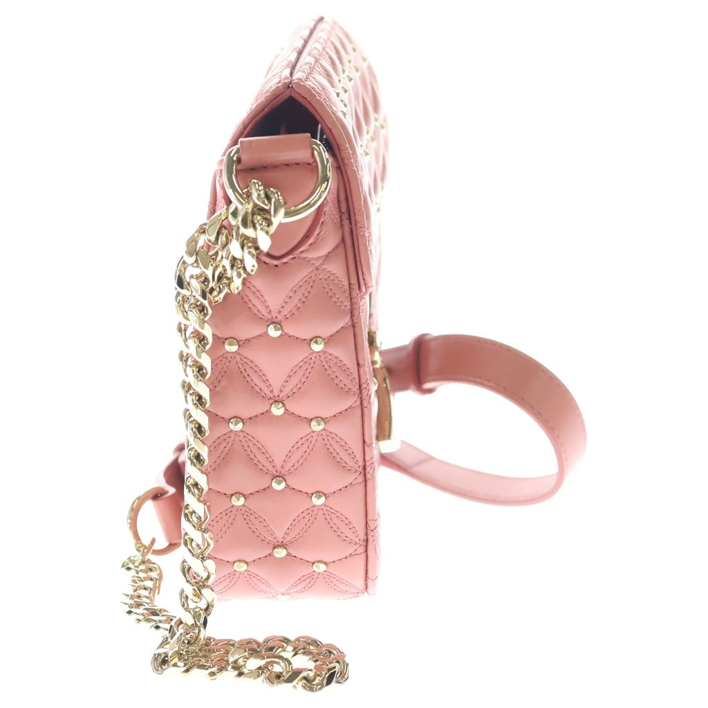 BVLGARI(ブルガリ) ディーヴァドリーム チェーンショルダーバッグ ミニバッグ ピンク レザー ゴールド金具 レディース