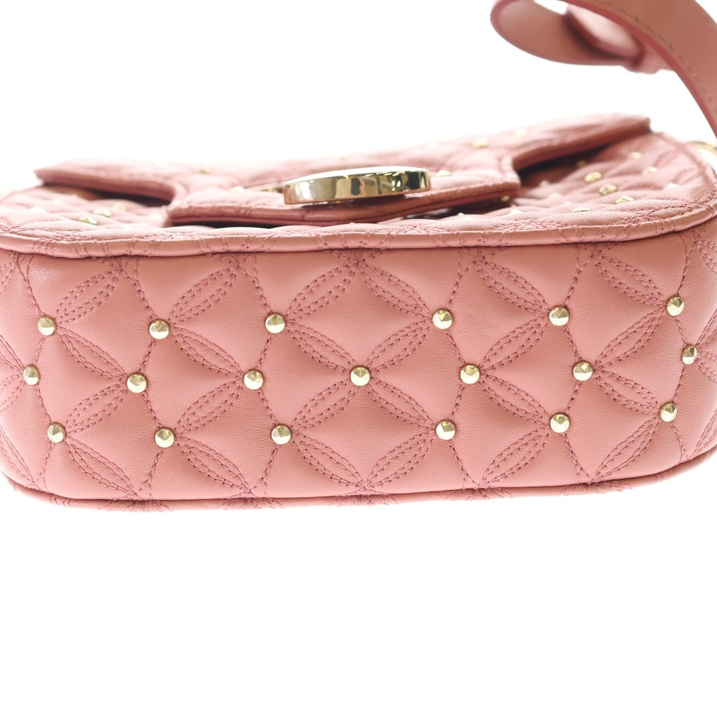 BVLGARI(ブルガリ) ディーヴァドリーム チェーンショルダーバッグ ミニバッグ ピンク レザー ゴールド金具 レディース