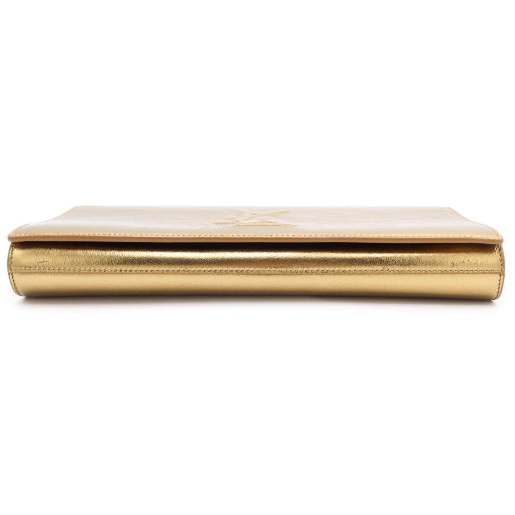 SAINT LAURENT PARIS(サンローランパリ) ロゴクラッチバッグ セカンドバッグ ゴールド レザー 361120