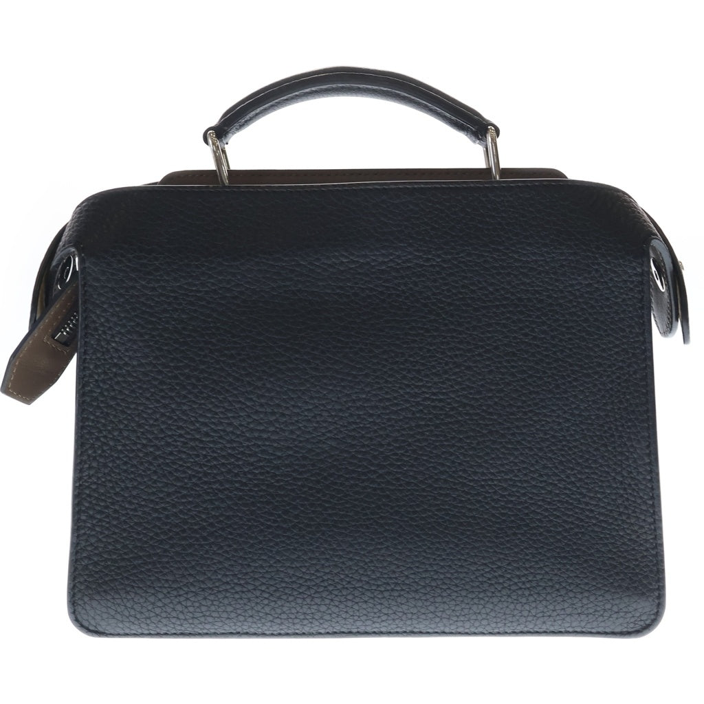 FENDI(フェンディ) ピーカブー スモール レザー 2WAY ハンド ショルダーバッグ シルバー金具 ブラック レディース