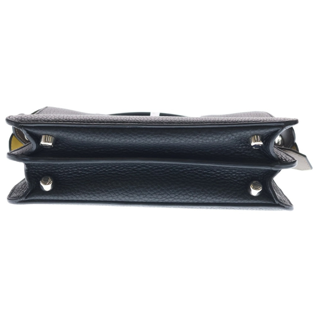 FENDI(フェンディ) ピーカブー スモール レザー 2WAY ハンド ショルダーバッグ シルバー金具 ブラック レディース