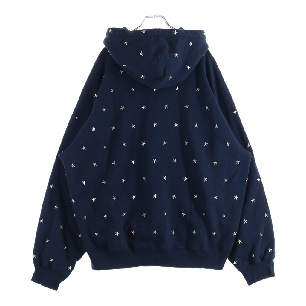 SUPREME(シュプリーム) Stars Studded Hooded Sweat スタースタッズ フーディー パーカー ネイビー コットン XL