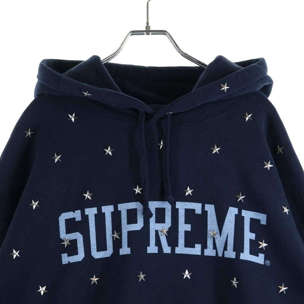 SUPREME(シュプリーム) Stars Studded Hooded Sweat スタースタッズ フーディー パーカー ネイビー コットン XL