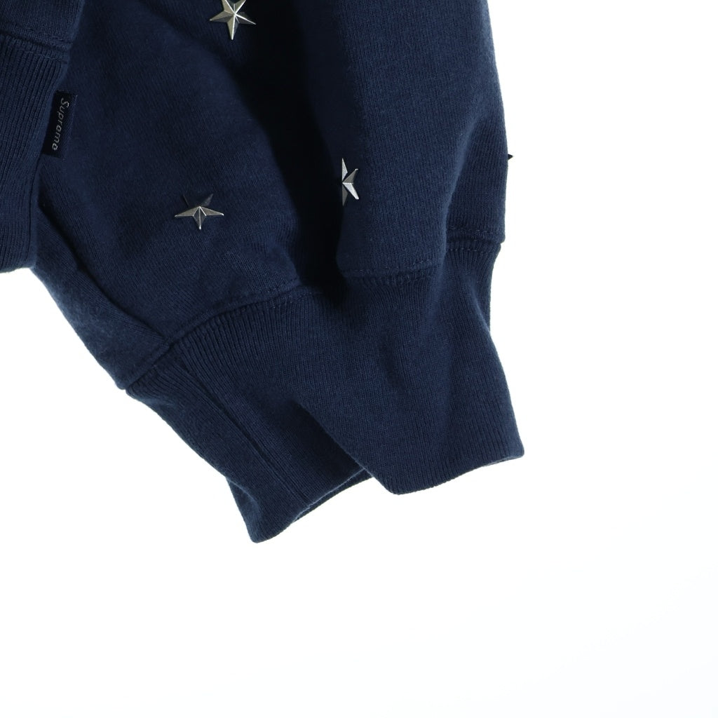 SUPREME(シュプリーム) Stars Studded Hooded Sweat スタースタッズ フーディー パーカー ネイビー コットン XL