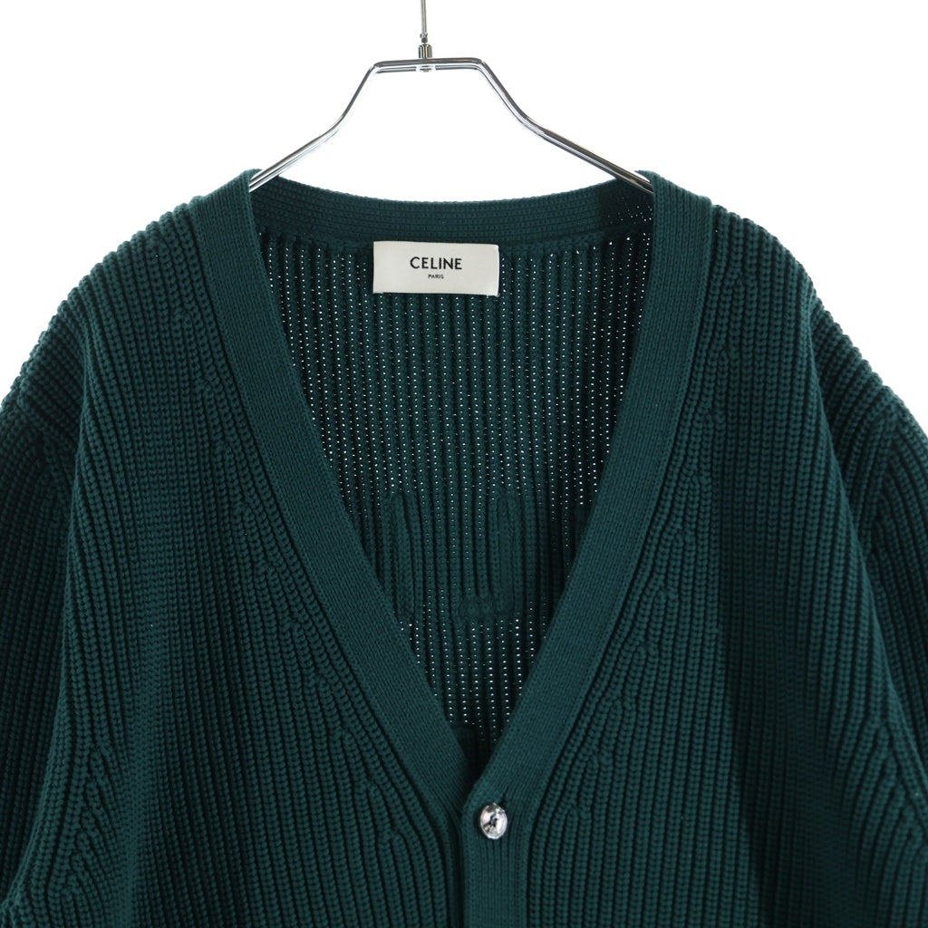 CELINE(セリーヌ) ロゴワッペン カレッジカーディガン グリーン S