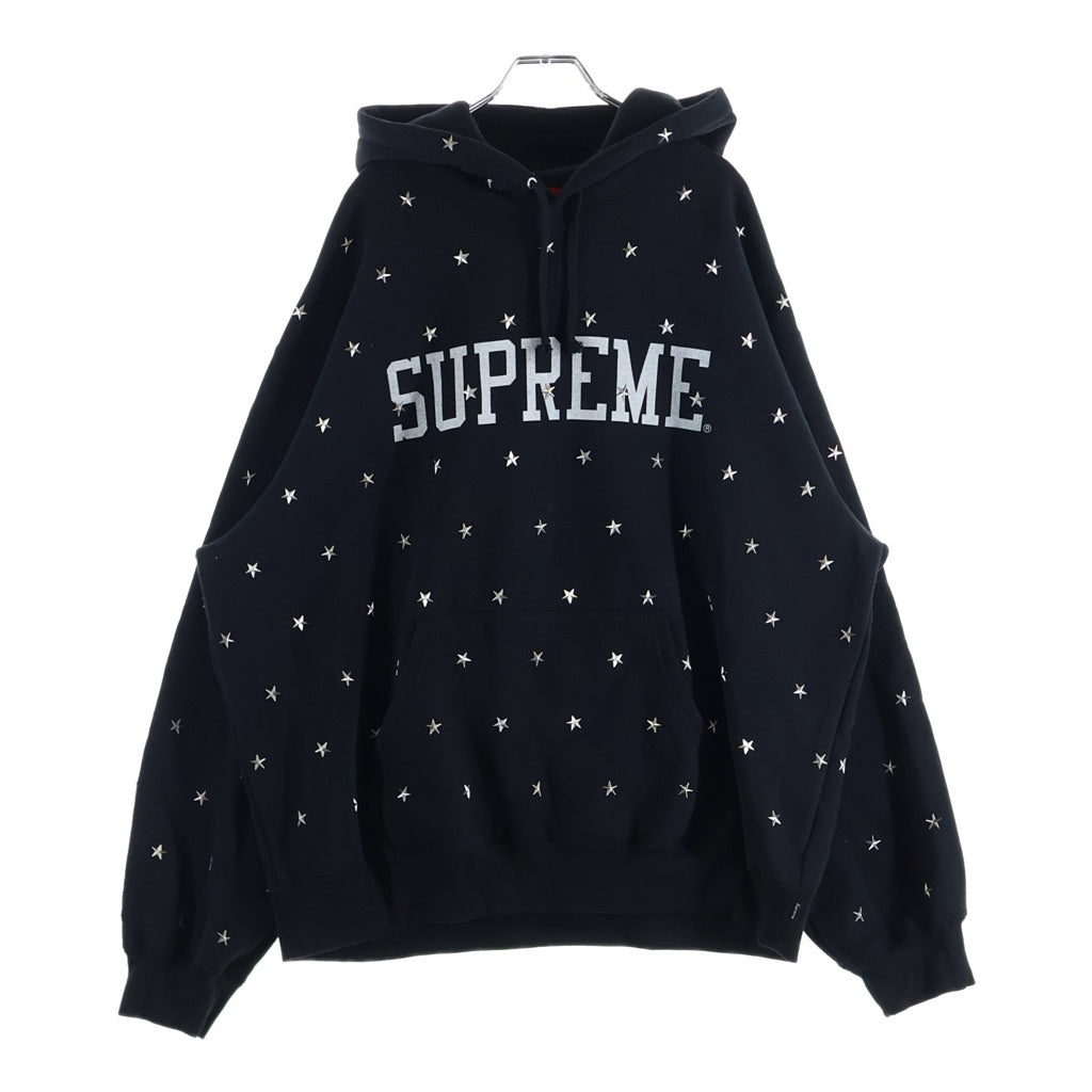 SUPREME(シュプリーム) Stars Studded Hooded Sweat スタースタッズ フーディー パーカー ブラック コットン XL