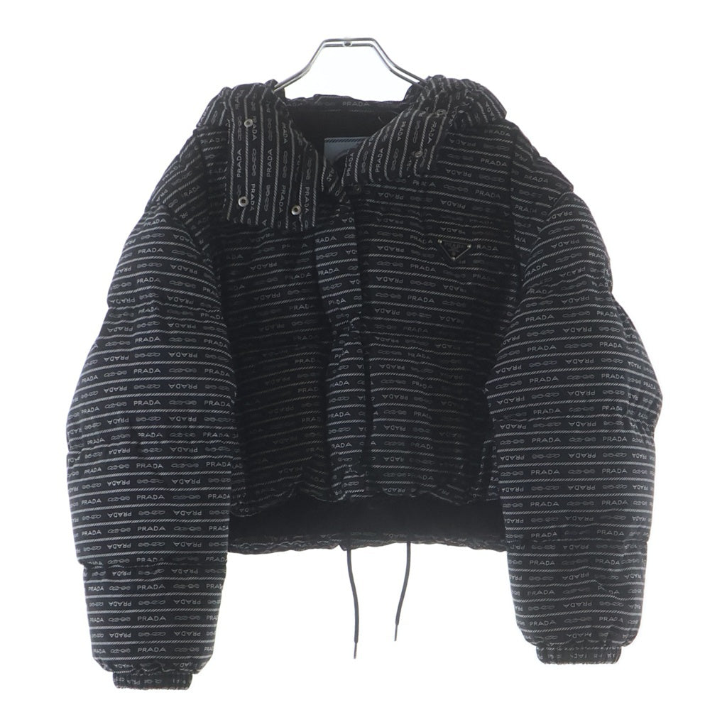 PRADA(プラダ) Re-Nylon リナイロン ダウンジャケット 総柄 ブラック×ホワイト 36 291973 レディース