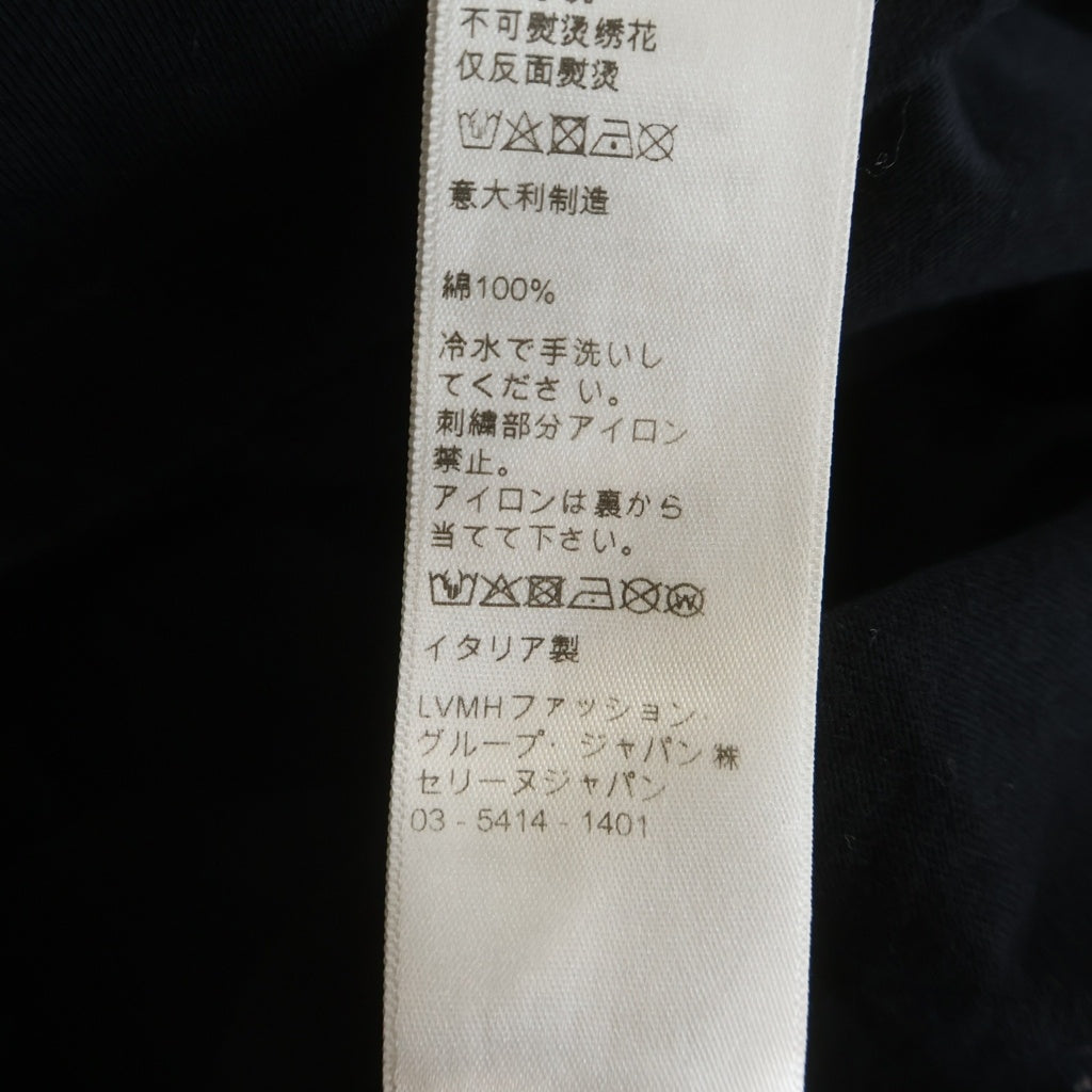 CELINE(セリーヌ) ロゴ刺繍 クルーネック 半袖 Tシャツ カットソー ブラック 2X486114L