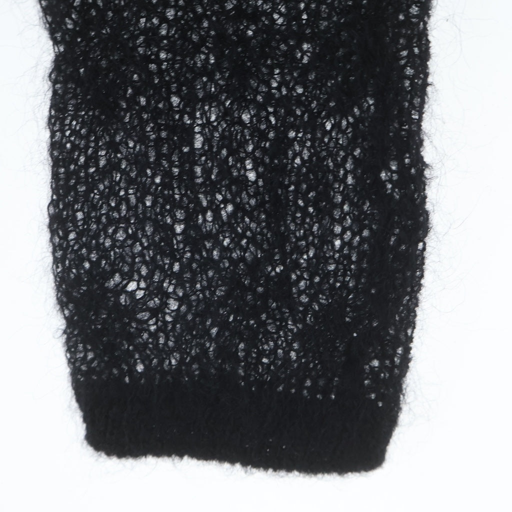 SAINT LAURENT PARIS(サンローランパリ) レースカラー モヘア ニット カーディガン ブラック レディース 705831