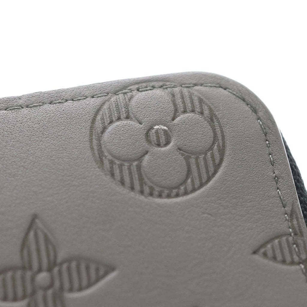 LOUIS VUITTON(ルイヴィトン) モノグラムシャドウ ジッピーウォレットヴェルティカル ロングウォレット カードけケース 長財布 グレー レザー M81384 シルバー金具 レディース