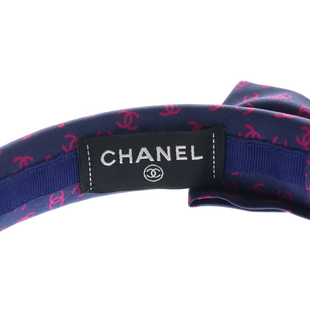 CHANEL(シャネル) ココマーク シルク カチューシャ ヘアアクセサリー ネイビー/レッド レディース