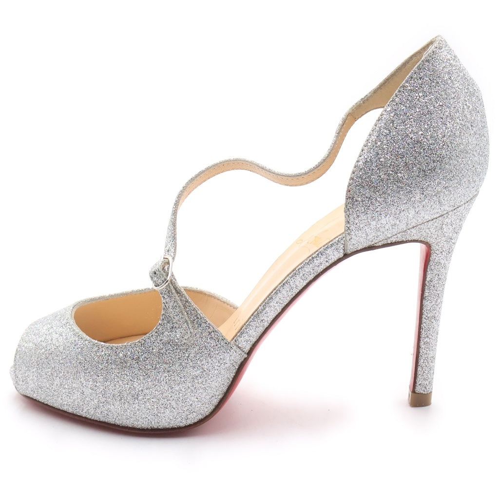 CHRISTIAN LOUBOUTIN(クリスチャンルブタン) グリッターラメヒールパンプス シルバー #35 レディース