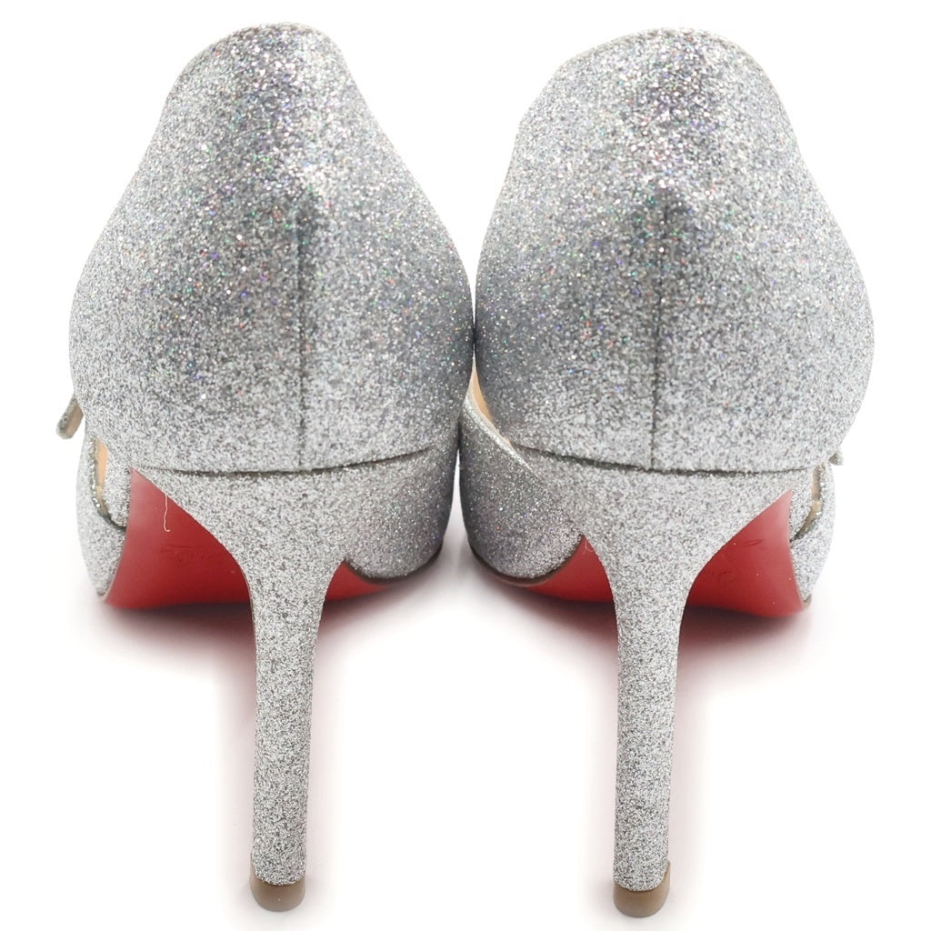 CHRISTIAN LOUBOUTIN(クリスチャンルブタン) グリッターラメヒールパンプス シルバー #35 レディース