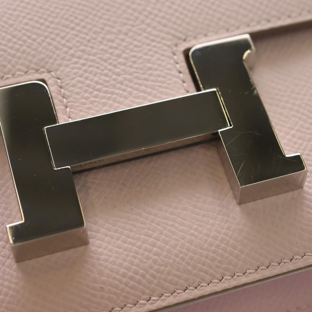 HERMES(エルメス) コンスタンス エラン エプソン ショルダーバッグ W刻印 シルバー金具 モーヴシルベストル ピンク レディース