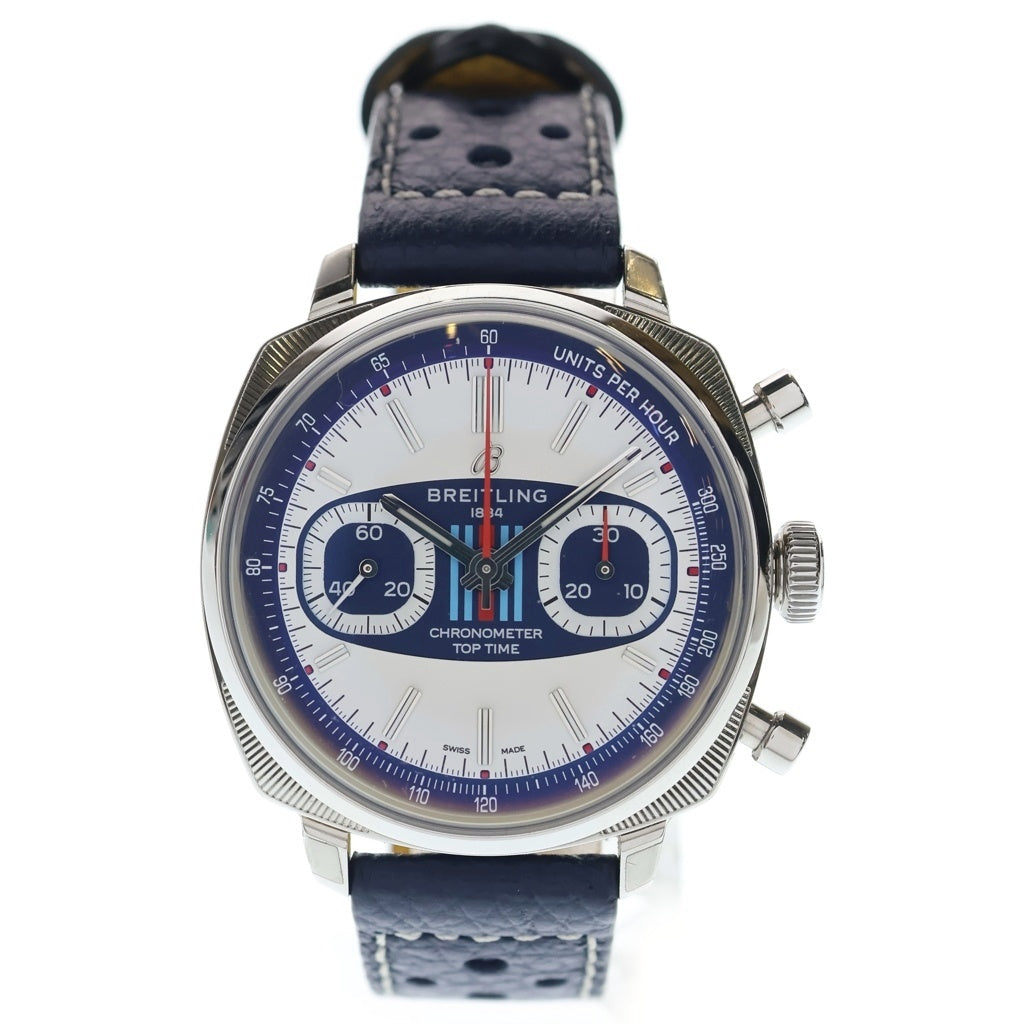BREITLING(ブライトリング) トップタイム B01 レーシング マルティーニレーシング SS×革/AT ステンレス オートマ 自動巻き 腕時計 AB01772A1G1X1 AB0177 白/青文字盤 レディース